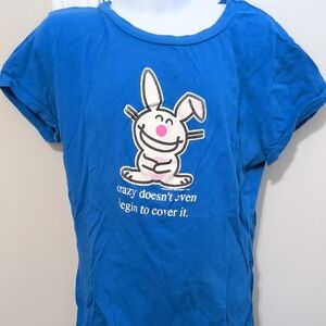 Vintage dark Blue Happy Bunny T Shirt